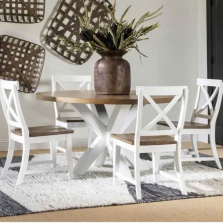 Kenay Home : Bàn Ăn Tròn Vàng Gỗ - 1m2